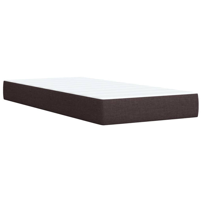 Pat box spring cu saltea, maro închis, 80x200 cm, textil WALTI