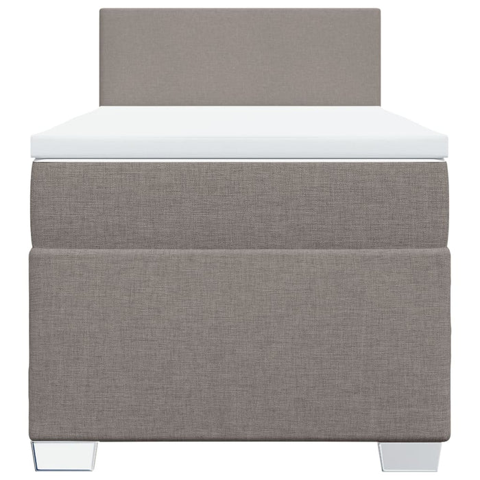 Pat box spring cu saltea, gri taupe, 80x200 cm, textil - WALTI WALTI