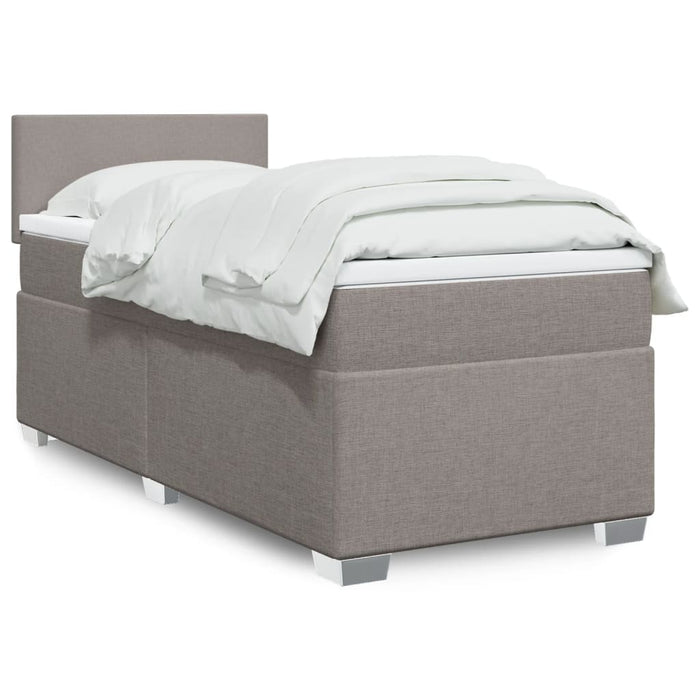 Pat box spring cu saltea, gri taupe, 80x200 cm, textil - WALTI WALTI