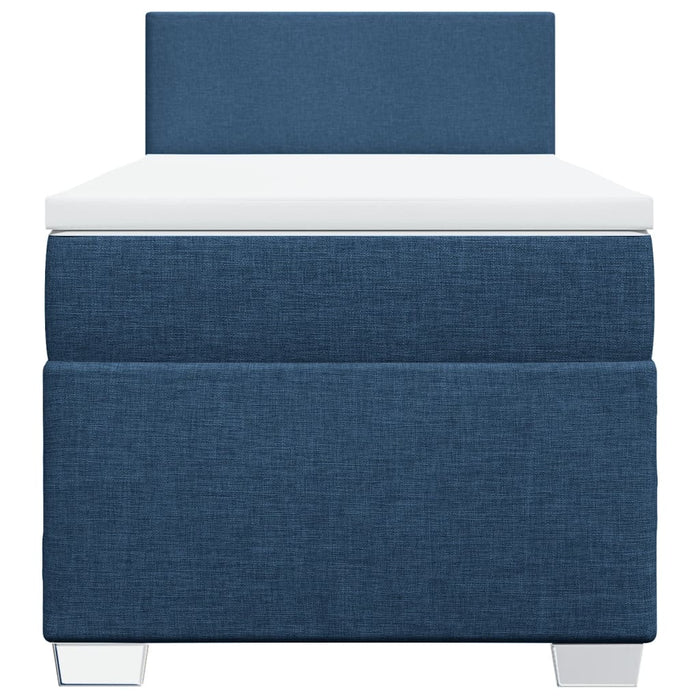 Pat box spring cu saltea, albastru, 80x200 cm, textil - WALTI WALTI