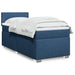Pat box spring cu saltea, albastru, 80x200 cm, textil - WALTI WALTI