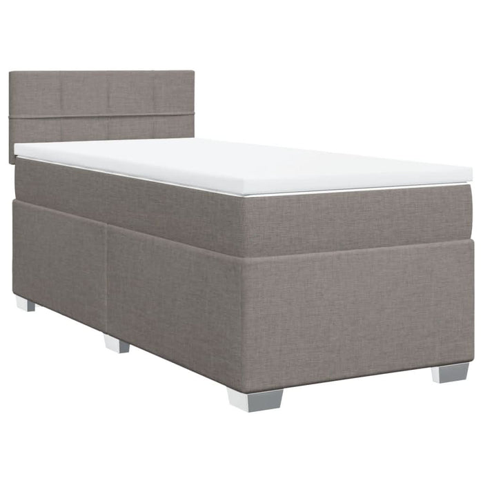 Pat box spring cu saltea, gri taupe, 80x200 cm, textil - WALTI WALTI