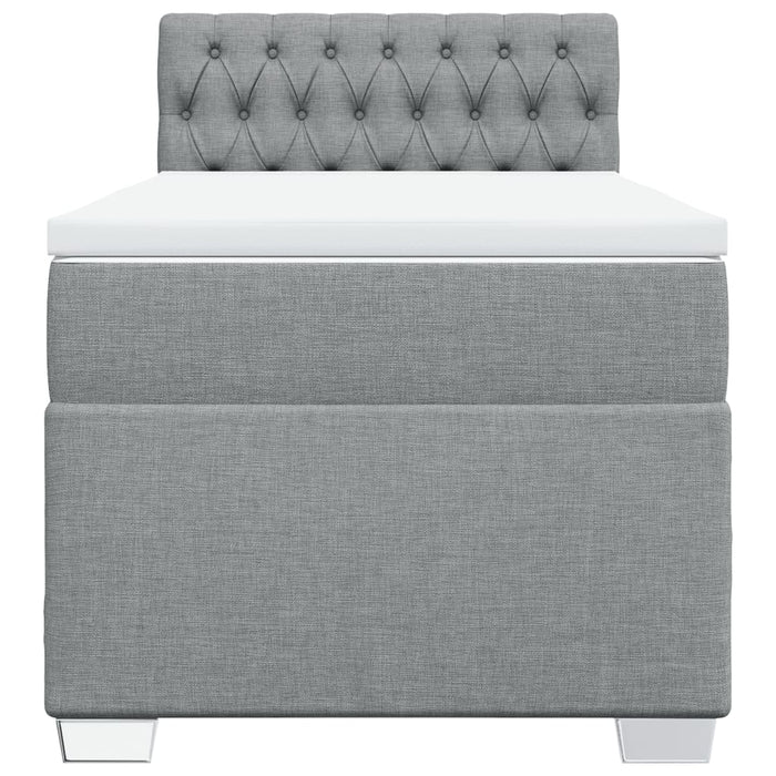 Pat continental cu saltea, gri deschis, 80x200 cm, textil - WALTI WALTI
