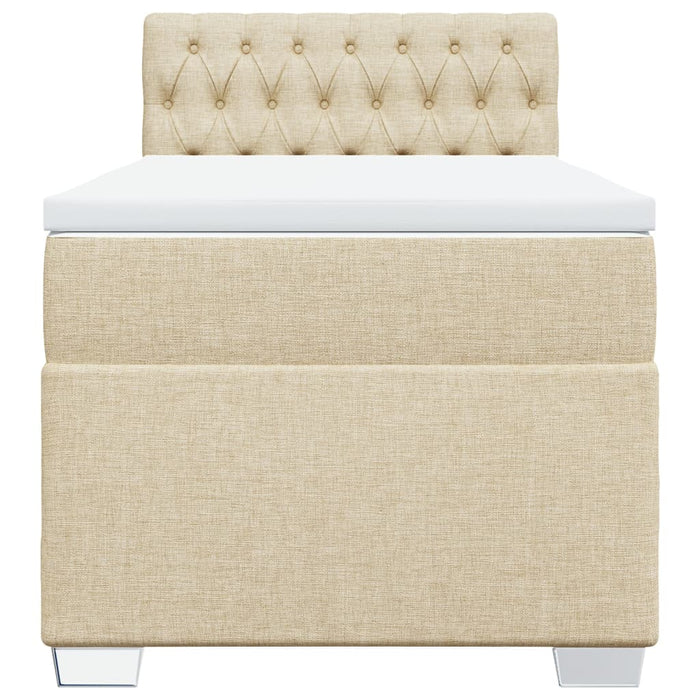 Pat box spring cu saltea, crem, 80x200 cm, textil - WALTI WALTI