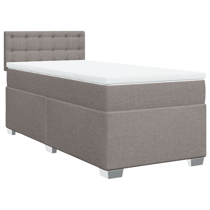 Pat box spring cu saltea, gri taupe, 80x200 cm, textil - WALTI WALTI