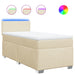 Pat box spring cu saltea, crem, 90x190 cm, textil - WALTI WALTI