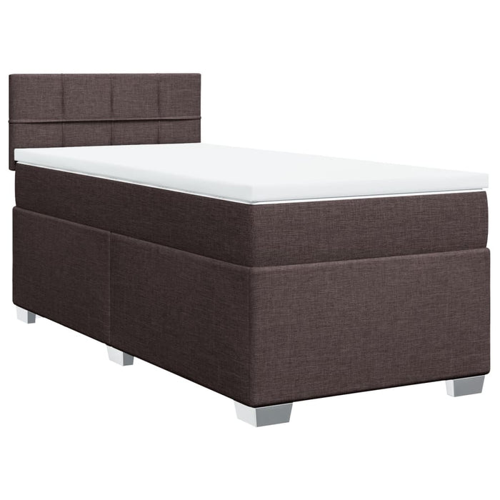 Pat box spring cu saltea, maro închis, 90x190 cm, textil - WALTI WALTI