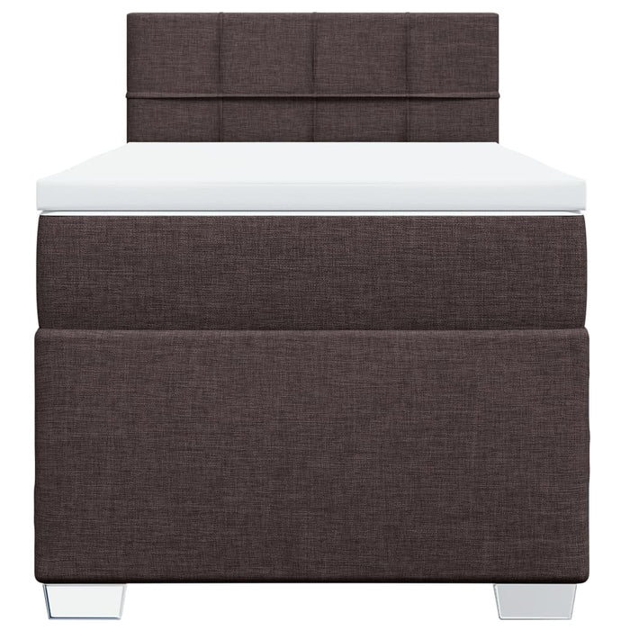 Pat box spring cu saltea, maro închis, 90x190 cm, textil - WALTI WALTI