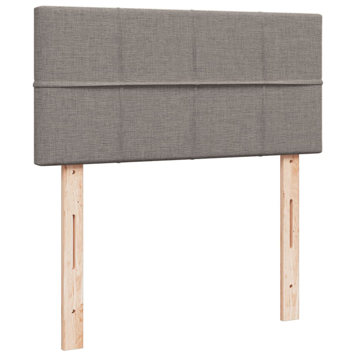 Pat box spring cu saltea, gri taupe, 90x190 cm, textil WALTI