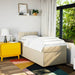 Pat box spring cu saltea, crem, 90x190 cm, textil - WALTI WALTI