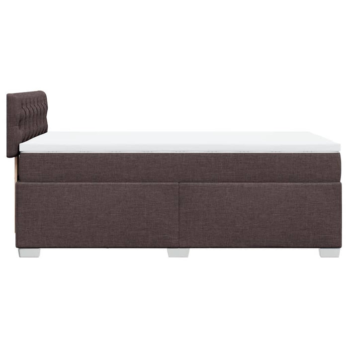 Pat box spring cu saltea, maro închis, 90x190 cm, textil WALTI