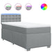 Pat box spring cu saltea, gri deschis, 90x190 cm, textil - WALTI WALTI