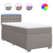 Pat box spring cu saltea, gri taupe, 90x190 cm, textil - WALTI WALTI