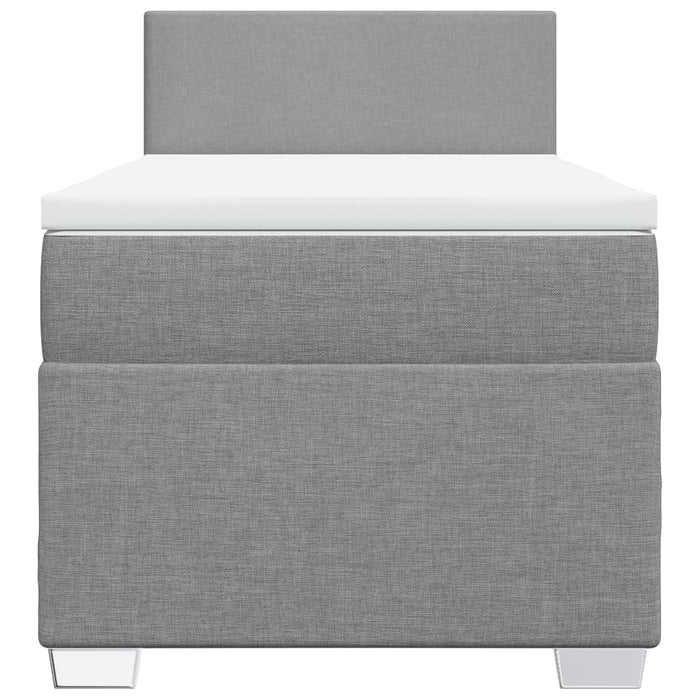 Pat box spring cu saltea, gri deschis, 90x200 cm, textil - WALTI WALTI