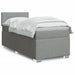 Pat box spring cu saltea, gri deschis, 90x200 cm, textil - WALTI WALTI