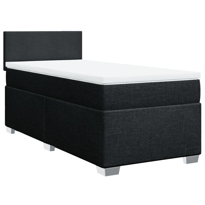 Pat box spring cu saltea, negru, 90x200 cm, textil - WALTI WALTI