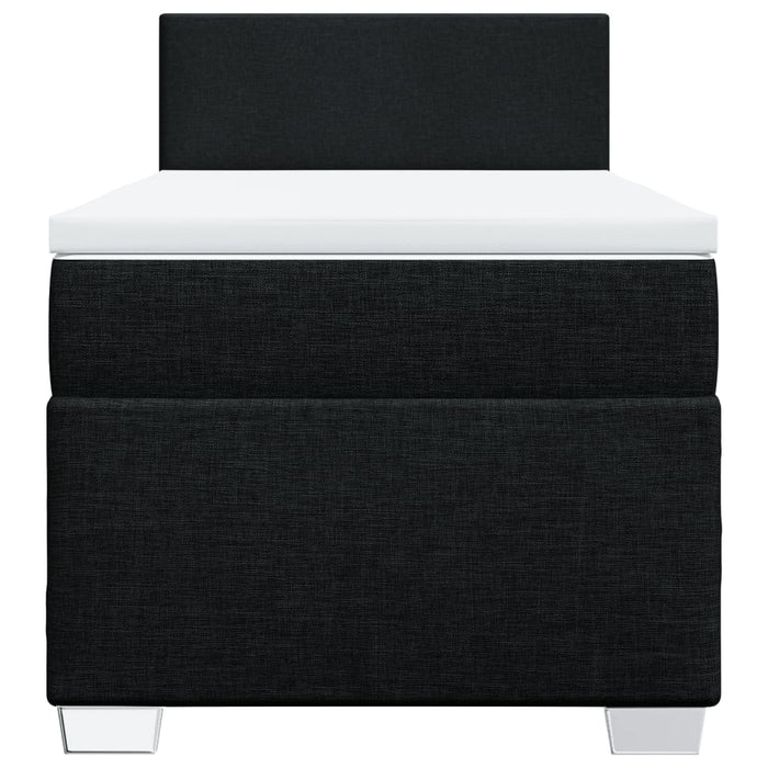 Pat box spring cu saltea, negru, 90x200 cm, textil - WALTI WALTI