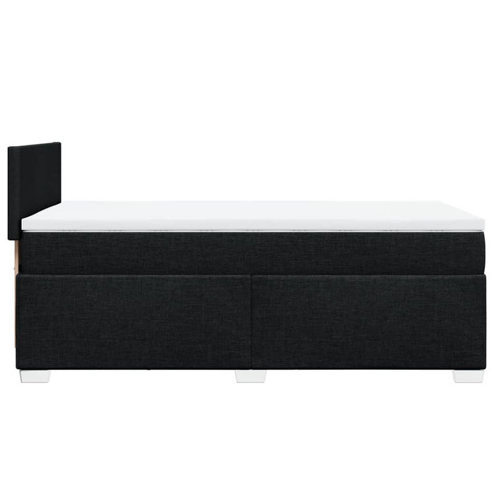 Pat box spring cu saltea, negru, 90x200 cm, textil - WALTI WALTI