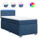 Pat box spring cu saltea, albastru, 90x200 cm, textil - WALTI WALTI