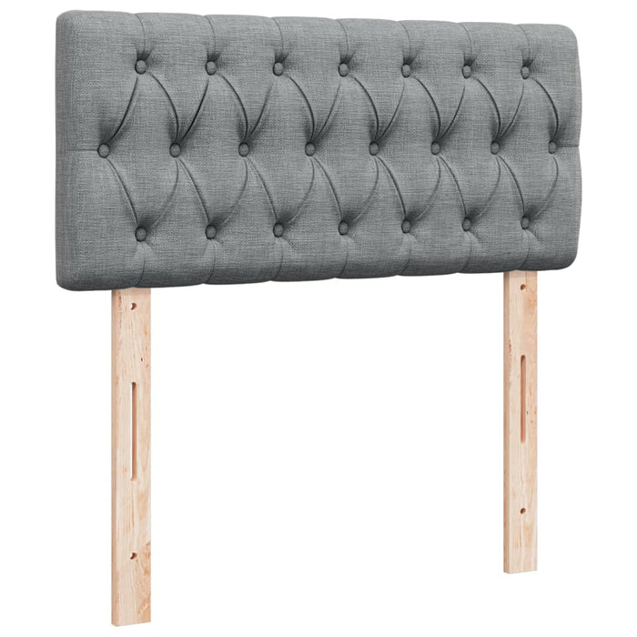 Pat box spring cu saltea, gri deschis, 90x200 cm, textil - WALTI WALTI