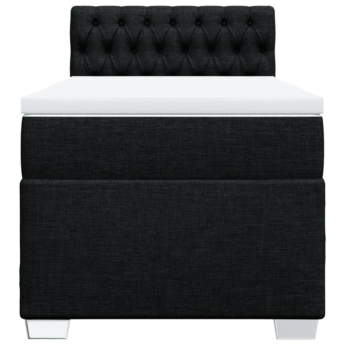 Pat box spring cu saltea, negru, 90x200 cm, textil - WALTI WALTI