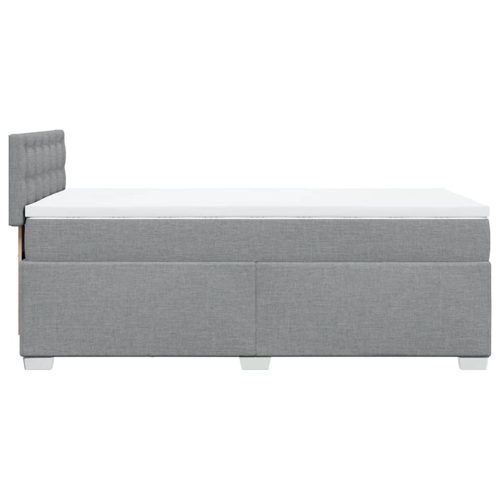 Pat box spring cu saltea, gri deschis, 90x200 cm, textil - WALTI WALTI