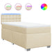 Pat box spring cu saltea, crem, 90x200 cm, textil - WALTI WALTI