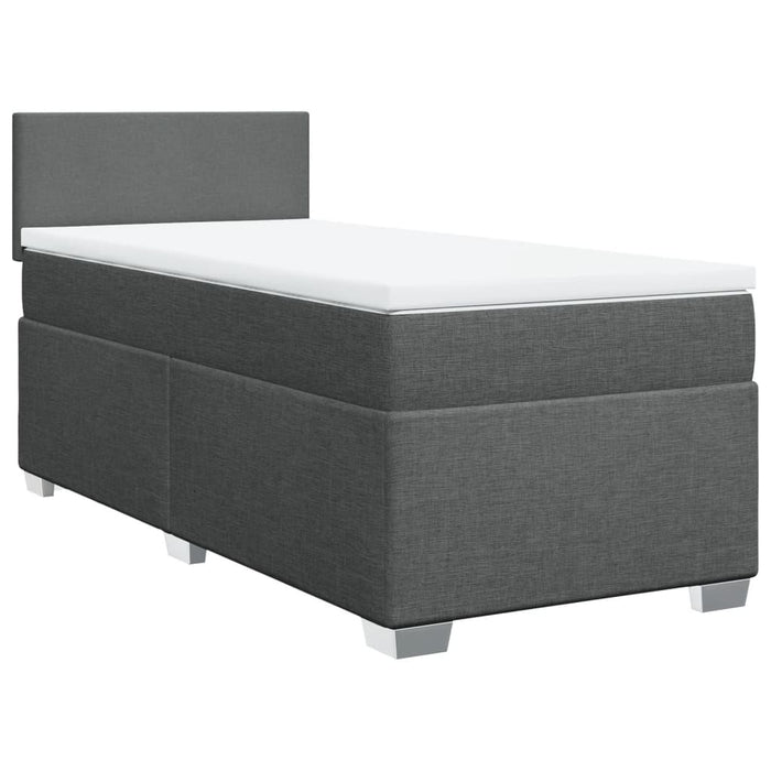 Pat box spring cu saltea, gri închis, 100x200 cm, textil - WALTI WALTI