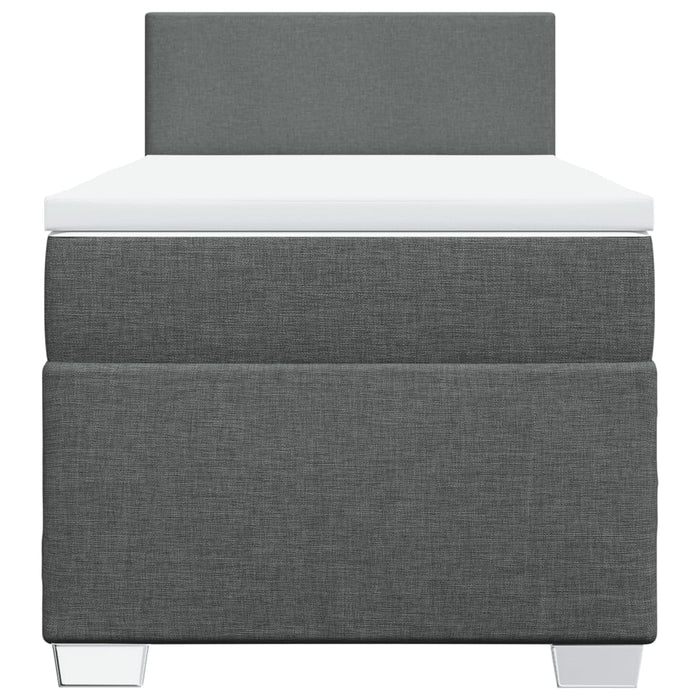 Pat box spring cu saltea, gri închis, 100x200 cm, textil - WALTI WALTI