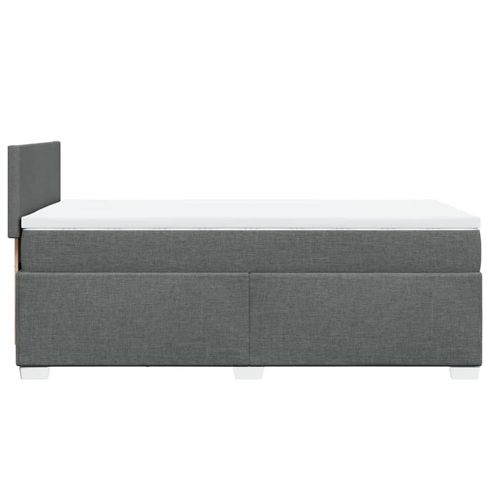 Pat box spring cu saltea, gri închis, 100x200 cm, textil - WALTI WALTI