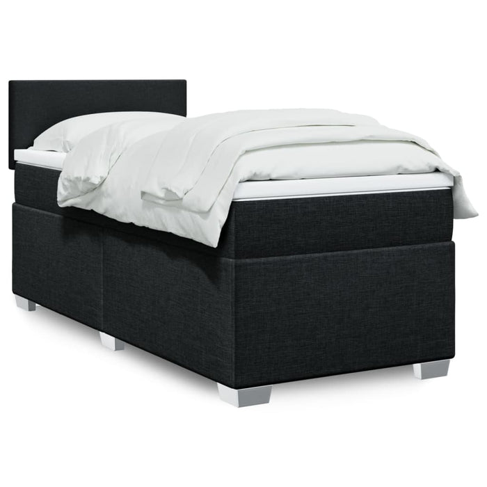 Pat box spring cu saltea, negru, 100x200 cm, textil - WALTI WALTI