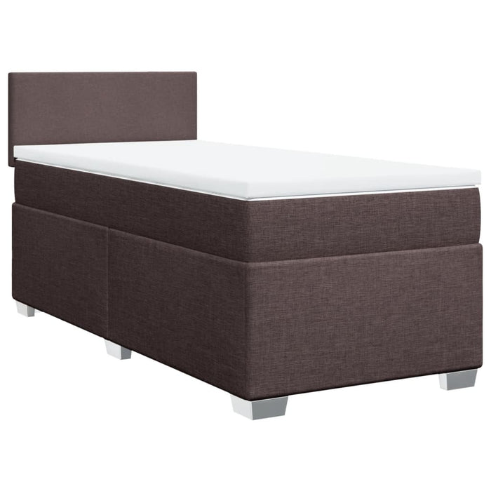 Pat box spring cu saltea, maro închis, 100x200 cm, textil - WALTI WALTI