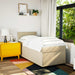 Pat box spring cu saltea, crem, 100x200 cm, textil - WALTI WALTI