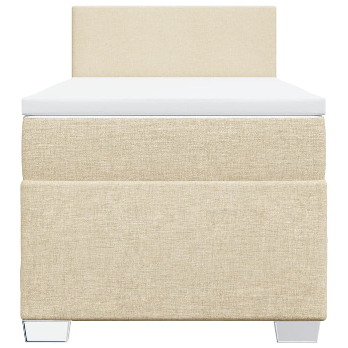 Pat box spring cu saltea, crem, 100x200 cm, textil - WALTI WALTI