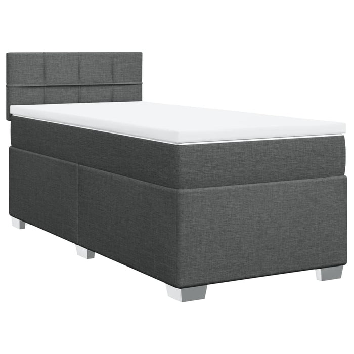 Pat box spring cu saltea, gri închis, 100x200 cm, textil - WALTI WALTI
