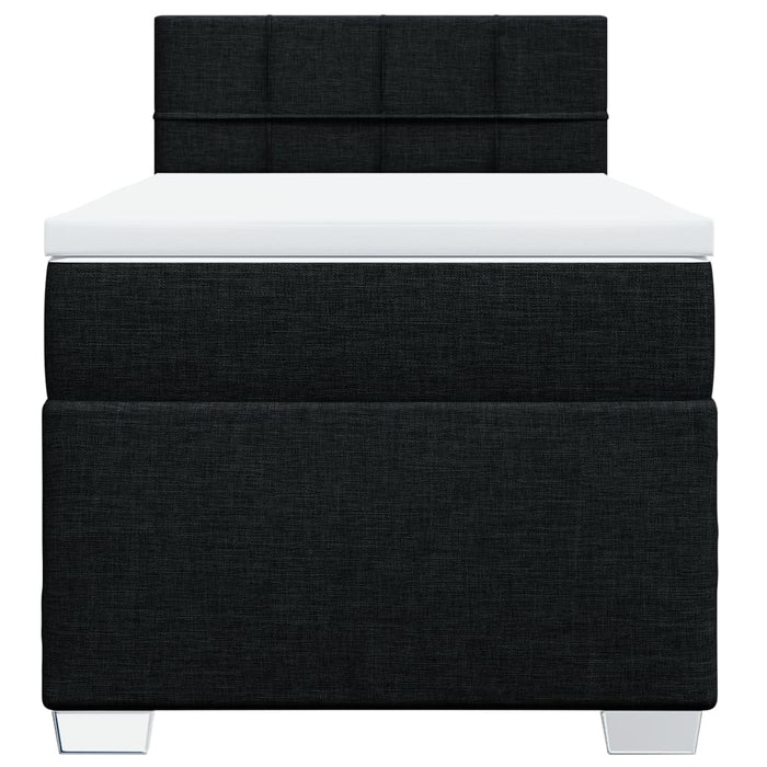 Pat box spring cu saltea, negru, 100x200 cm, textil - WALTI WALTI