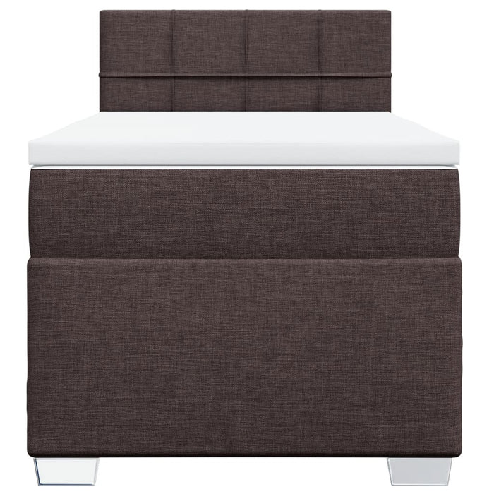 Pat box spring cu saltea, maro închis, 100x200 cm, textil - WALTI WALTI
