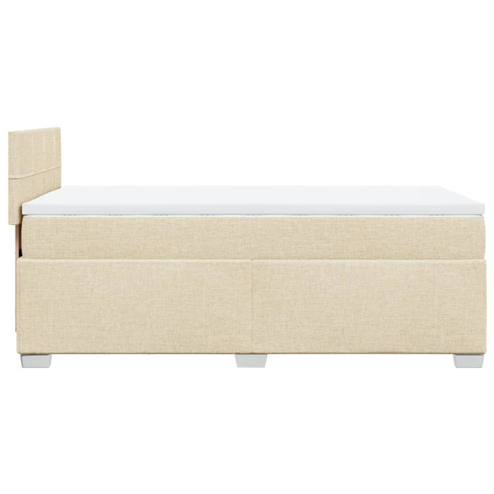 Pat box spring cu saltea, crem, 100x200 cm, textil - WALTI WALTI