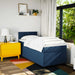Pat box spring cu saltea, albastru, 100x200 cm, textil - WALTI WALTI