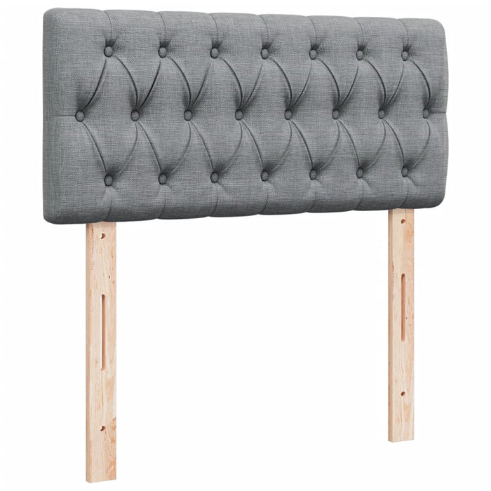 Pat box spring cu saltea, gri deschis, 100x200 cm, textil - WALTI WALTI