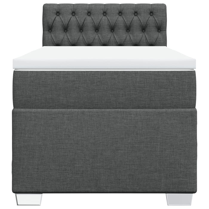 Pat box spring cu saltea, gri închis, 100x200 cm, textil - WALTI WALTI
