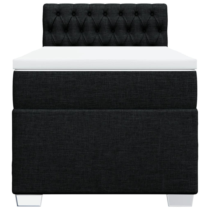 Pat box spring cu saltea, negru, 100x200 cm, textil - WALTI WALTI