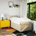 Pat box spring cu saltea, crem, 100x200 cm, textil - WALTI WALTI