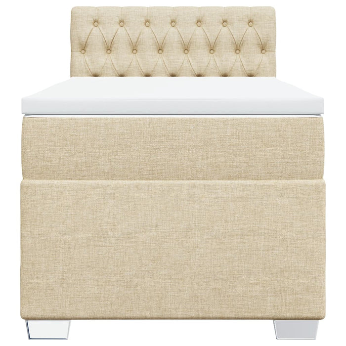 Pat box spring cu saltea, crem, 100x200 cm, textil - WALTI WALTI