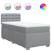 Pat box spring cu saltea, gri deschis, 100x200 cm, textil - WALTI WALTI