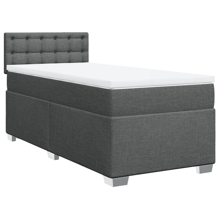 Pat box spring cu saltea, gri închis, 100x200 cm, textil - WALTI WALTI