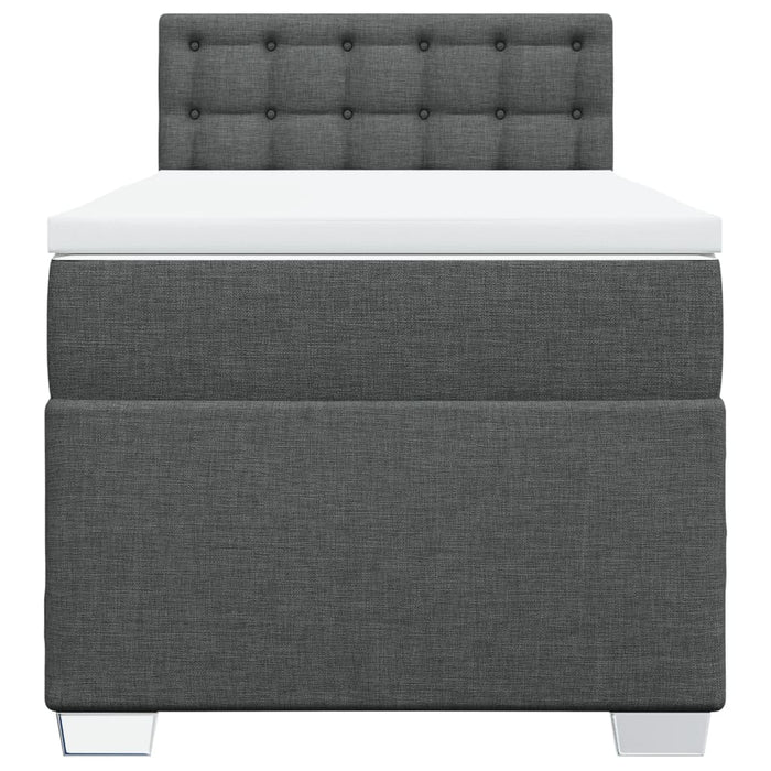 Pat box spring cu saltea, gri închis, 100x200 cm, textil - WALTI WALTI