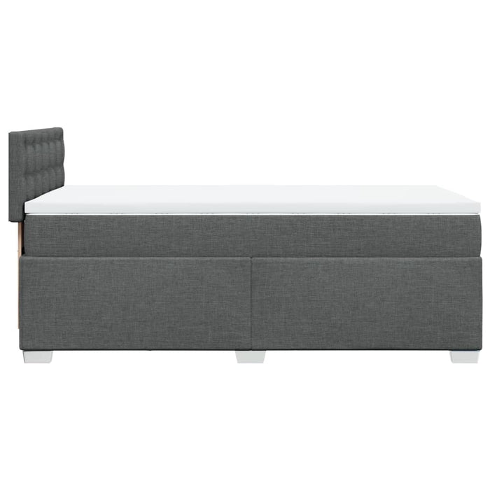 Pat box spring cu saltea, gri închis, 100x200 cm, textil - WALTI WALTI