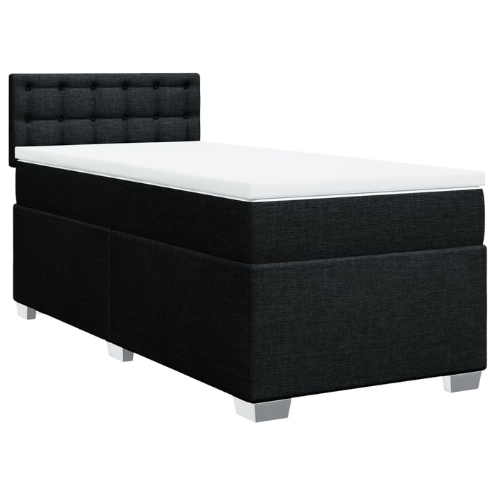Pat box spring cu saltea, negru, 100x200 cm, textil - WALTI WALTI