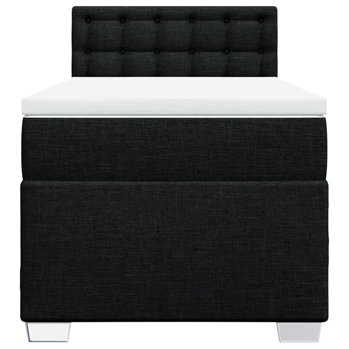 Pat box spring cu saltea, negru, 100x200 cm, textil - WALTI WALTI